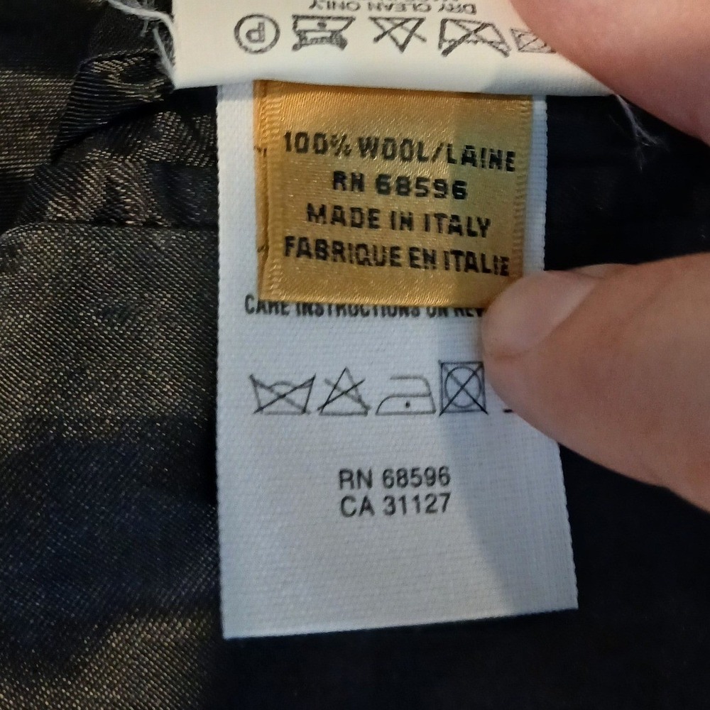 Made in Italy Black 100% Wool 3-Button Longline Blazer Jacket Size 40/33 - Picture 11 of 12